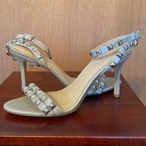 BCBGeneration Silver Sparkle Studded heels, Size 9, Like New